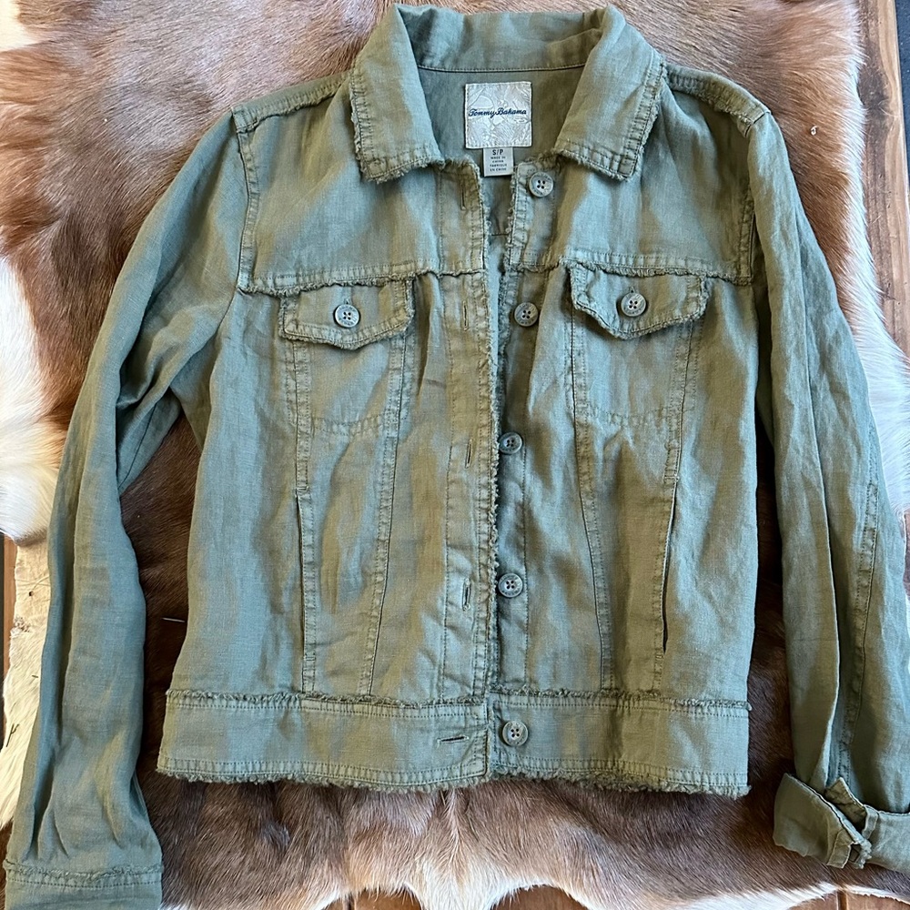 Tommy Bahama Sage Green Jean Jacket
